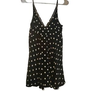 Black dress with white polkadots